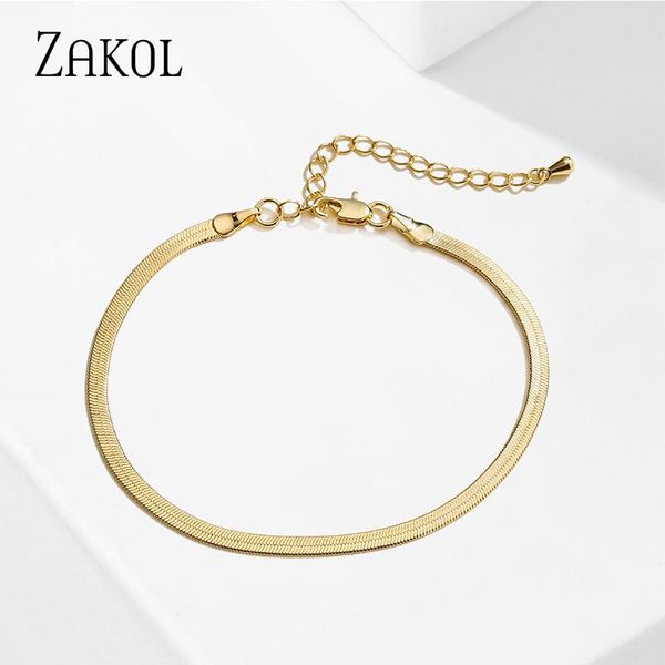 

link, chain zakol 3mm width gold color hip hop metal bracelets for men women fashion bangle charm bracelet accessories fsbp2251, Black