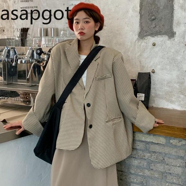 

two piece dress korean autumn chic loose red oversize plaid blazer casual set skirt long and jacket plus size khaki, White