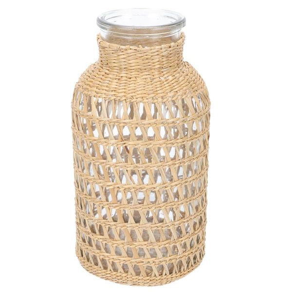 

decorative flowers & wreaths 1pc rattan flower vase glass bottle insert craft