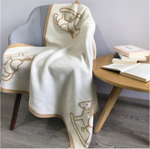 Luxuriöse Designer-Decken mit Ponymuster für Neugeborene, hochwertige Baumwoll-Schaldecke, Größe 100 x 100 cm, Kreativität, Weihnachtsgeschenke 2022