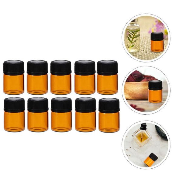 

storage bottles & jars 24pcs essential oil portable travel subpackaging brown