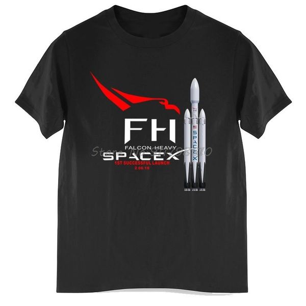 

men's t-shirts men cotton tshirt summer brand falcon heavy rocket spacex elon musk shubuzhi t-shirt euro size drop, White;black