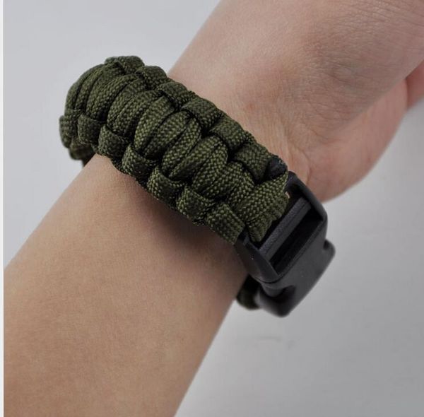 

outdoor mergency use survival bracelet survival escape life-saving bracelet paracord hand made with plastic buckle for 2016 new selling