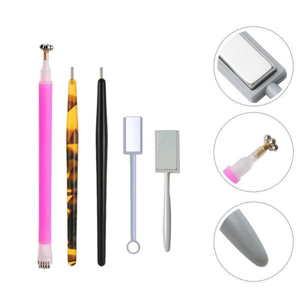 

nail gel 5pcs art magnetic pen tool cat eye effect manicure salon supplies, Red;pink