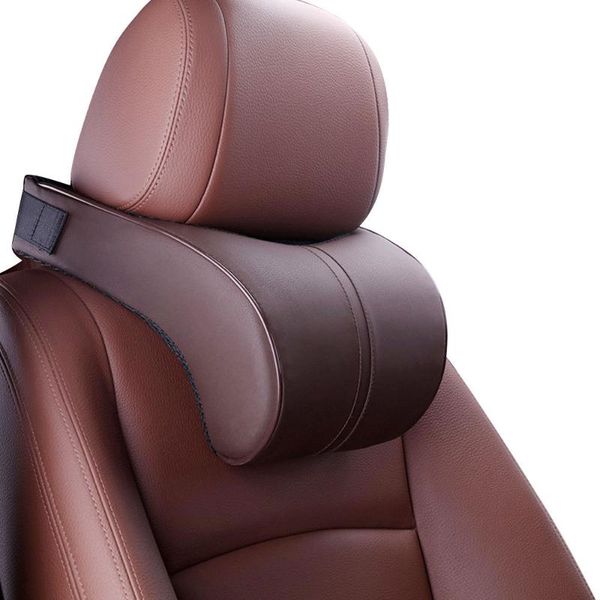 

seat cushions car backrest universal leather memory foam headrest neck support cushion safety pillow auto interior accessories 28*26*9cm