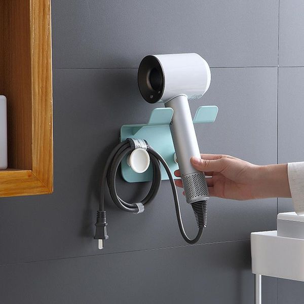 

hooks & rails bathroom hair dryer rack, storage wall-mounted bracket punching