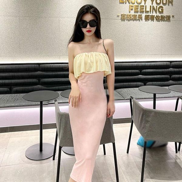 

casual dresses summer ladies' style korean fashion all-match square shoulder split design sense mid-length tight skirt dress, Black;gray