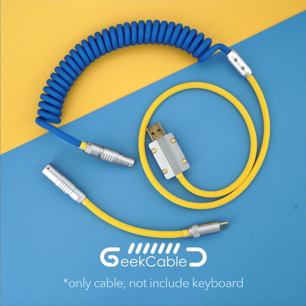 Geekcable El Yapımı Mekanik Klavye Veri Kablosu Leopold FC660M Papağan Colorway Kablosu için Çoklu Bağlantı Ortak Konnektörler
