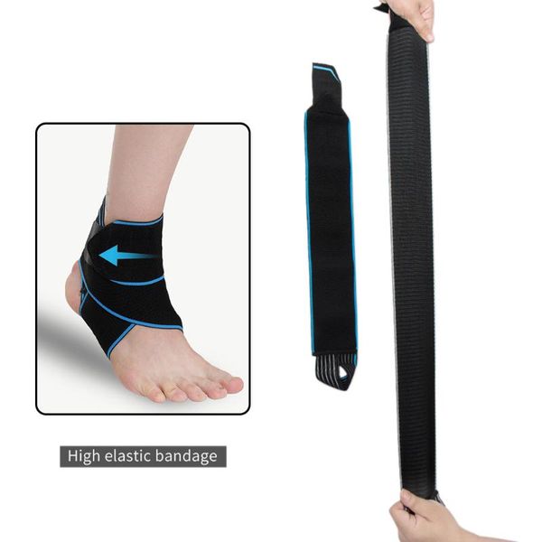 

ankle support running brace outdoor sports wrap achilles tendon non slip adjustable strap compression protection, Blue;black