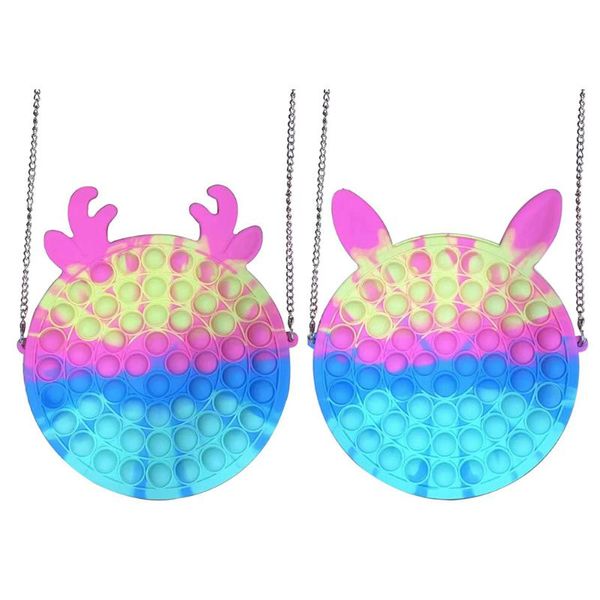 

storage bags fingertip toys push bubble mommy bag rainbow silicone anti-stress reliever squeeze crafts children sensory decompression