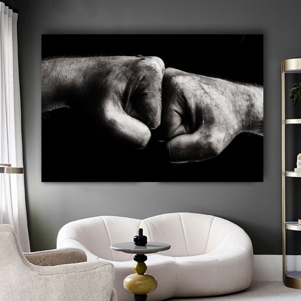 

modern decoration painting wall art gritty hands give me power for living room posters prints on canvas home decor no frame