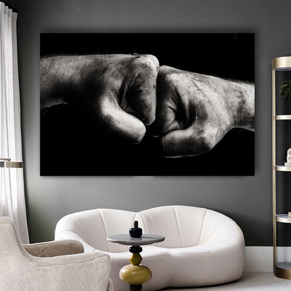 Decorazione moderna Pittura Wall Art Mani grintose Dammi potere per soggiorno Poster Stampe su tela Decorazioni per la casa Senza cornice