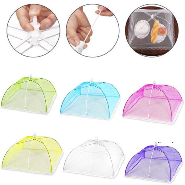 New43cm Gaze Guarda-chuva Capa De Alimentos Picnic Cozinha Anti mosca Mosquito Net Tenda Da Tenda Da Tenda De Refeição Malha De Alimentos Capa Cozinha Ferramentas Ewe7684