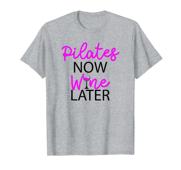

pink black pilates now wine later adl011a t-shirt, White;black