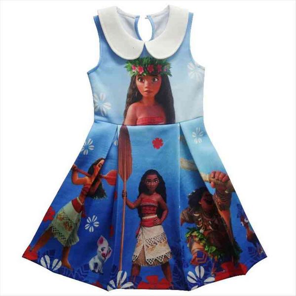 

moana children clothing summer sleeveless girl dress girls baby costume princess party clothes kid casual, Red;yellow