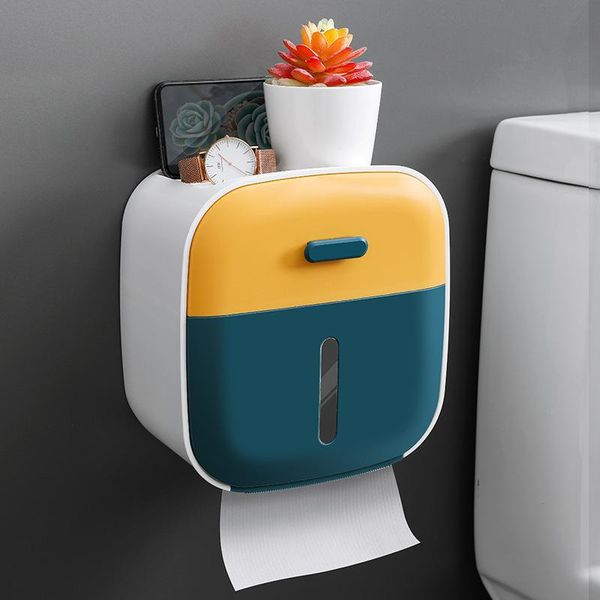 

toilet paper holders bathroom tissue box holder organizer storage phone press open waterproof accessories