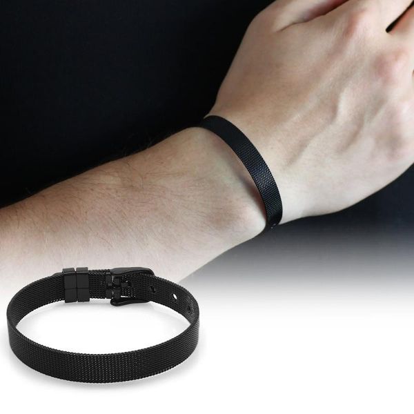 

bangle tesbihane length adjustable black color steel male mesh