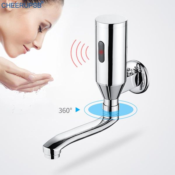 

bathroom wall mount touchless motion sensor faucet chrome brass automatic sense tap cold water mixer smart infrared faucets sink
