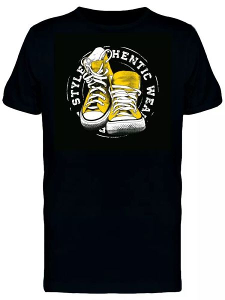 

authentic wear cool grunge shoes men's tee -image by shutterstock, White;black