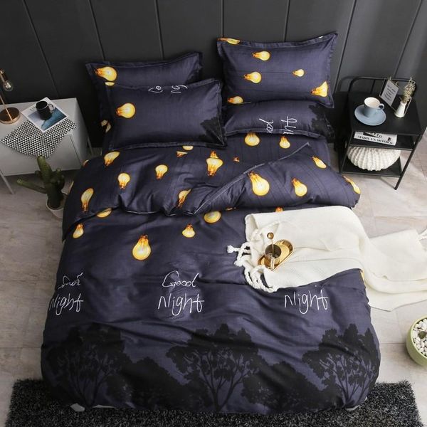 

bedding sets 3/4pieces printed night duvet cover with zipper clousure soft microfiber set twin full double  bed sheet pillowcase