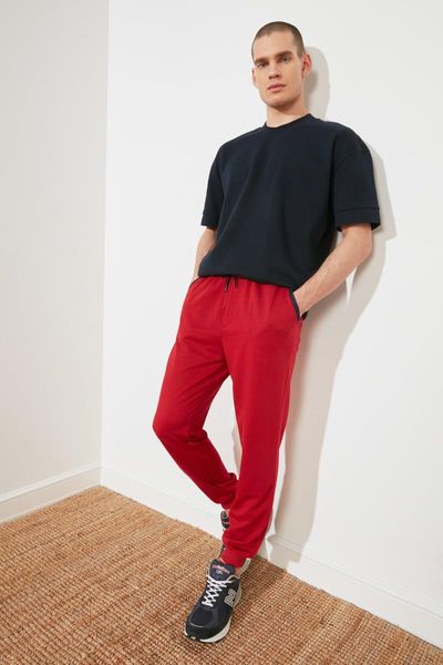

running pants trendyol men 's regular fit sweatpants tmnss21ea0133, Black;blue