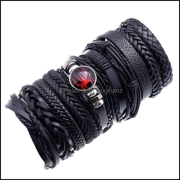 

cuff bracelets jewelryretro woven leather diy mti-layer simple couple bracelet trend jewelry drop delivery 2021 flnby, White