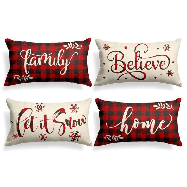 

pillow case fashion family letter travel pillowcase rectangular creative pattern double-sided printing cushion cover home decoration 50x30cm