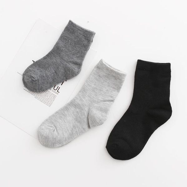 

3-5spring and summer all cotton men's socks middle tube four seasons solid color business boys' cotton socks men's socks cust, Black