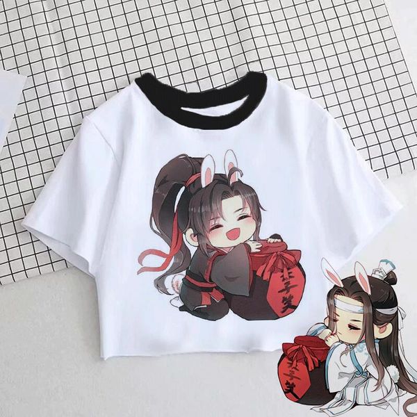 

women's blouses & shirts arrival modaozushi lan wangji wei wuxian tianguancifu xielian cute cartoon elegant casual vintage women blouse, White