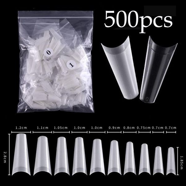 

false nails 15bag 500pcs/bag 10 sizes nail tips fake half cover clear/natural flat shape wholesal supplier, Red;gold