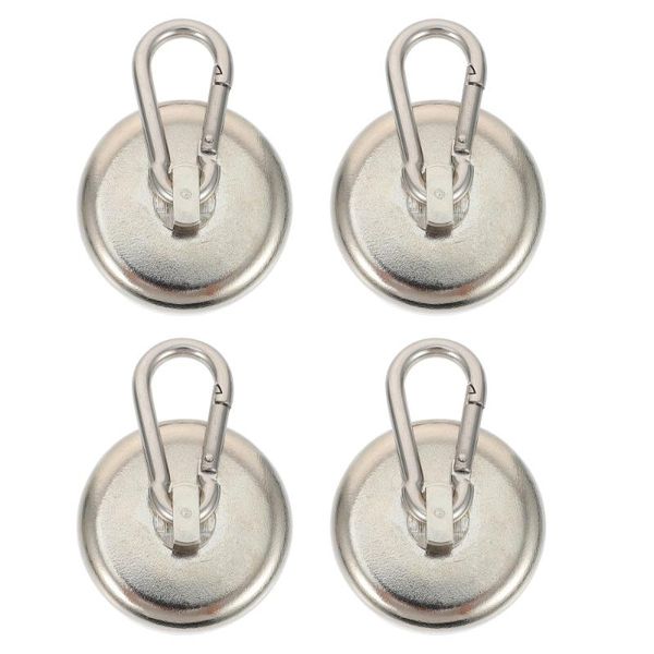 

hooks & rails 1 set 4pcs heavy duty magnetic swivel carabiner snap (silver)