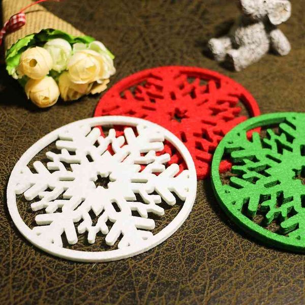 

decorations household products christmas snowflake non-woven felt coaster dining thermal insulation pad