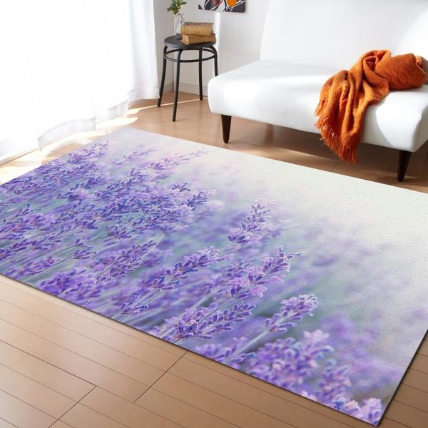 

carpets fantasy flower lavender plant purple for bed room modern home floor large rug entrance doormat