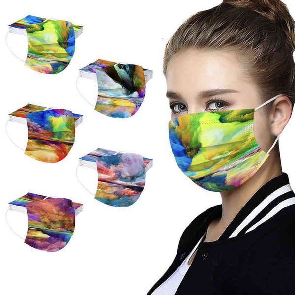

disposable tie dye cloud printing mask dust protection breathable