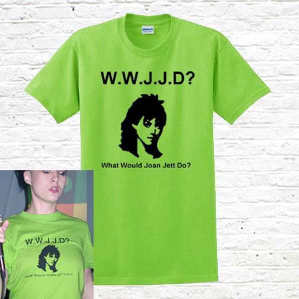 

what would joan jett do t-shirt (worn by kathleen hanna / bikini kill), White;black