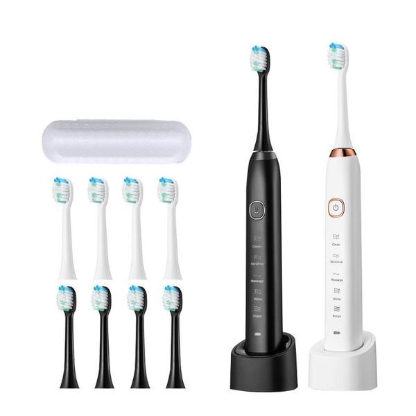 

smart electric toothbrush toothbrush, rechargeable ultrasonic, 8 spare heads, s100