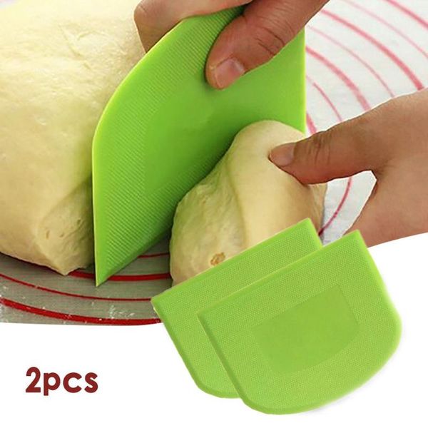 

baking & pastry tools 2pc plastic cake cream spatula dough butter batter scraper for home cutting kitchen gadgets #2021