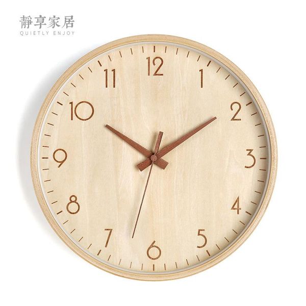 

wall clocks retro wood clock modern silent watch home japanese style wooden needle decor reloj cocina gift fz750