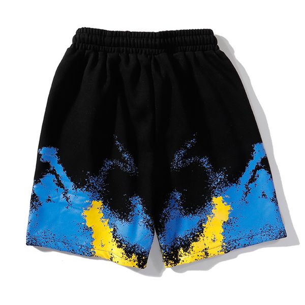 

men's shorts hip-hop shorts men hit letter-colored graffiti elastic waistband summer baggy high-fashion fashion high-street hoodie, White;black