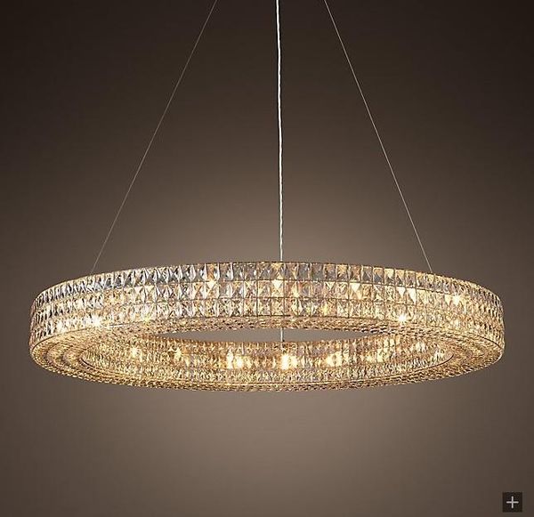 

chandeliers zisiz led e14 retro american iron crystal clear round lustre chandelier lighting suspension luminaire lampen for dinning room