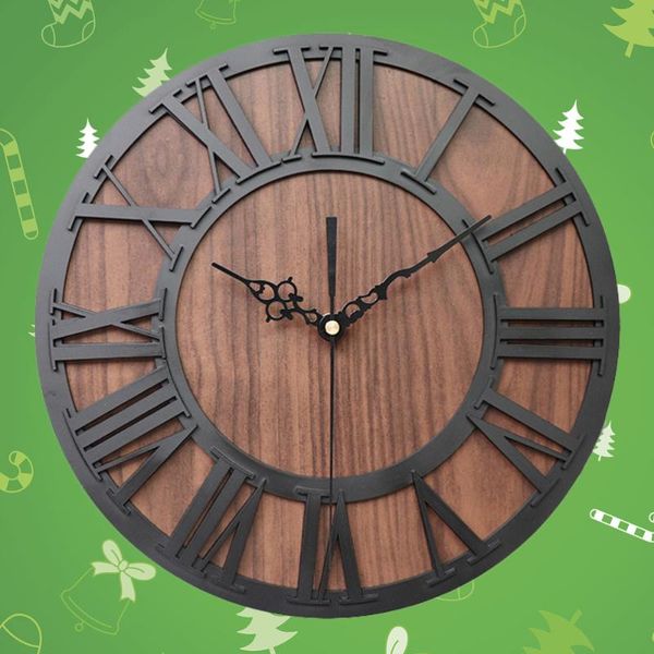 

roman digital wall clock simulation wooden number craft acrylic (black shipment without b clocks