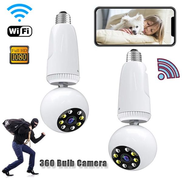 

mini cameras ip cam q4 wireless wifi camera hd 1080p 360 degree bulb camcorder night vision remote control home security audio recorder