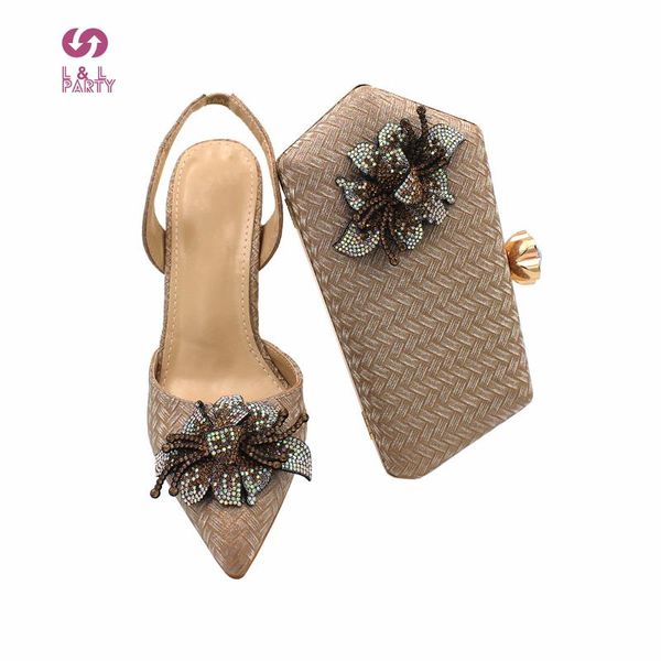 

dress shoes 2021 comfortable heels arrivals italian women and bag to match in gold color specials pu pumps for, Black