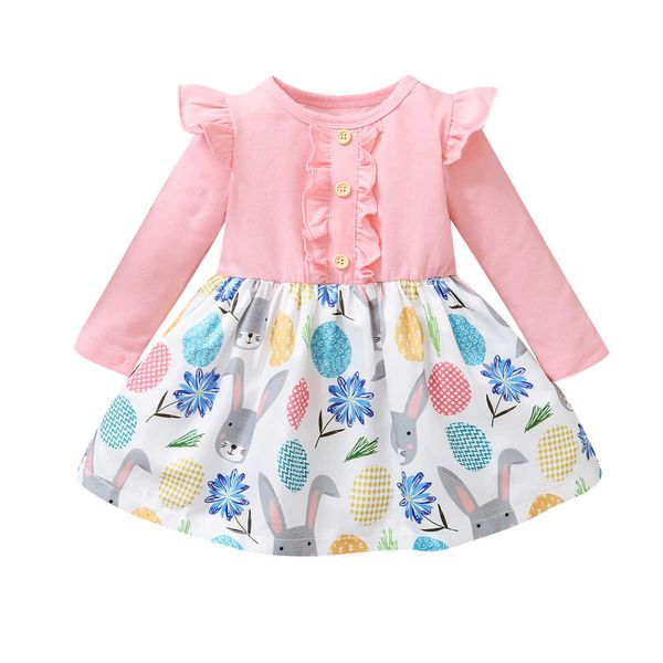 Vestito da principessa per neonate per bambina, vestito da coniglio carino a maniche lunghe, vestito da festa per neonati, vestiti appena nati Q0716