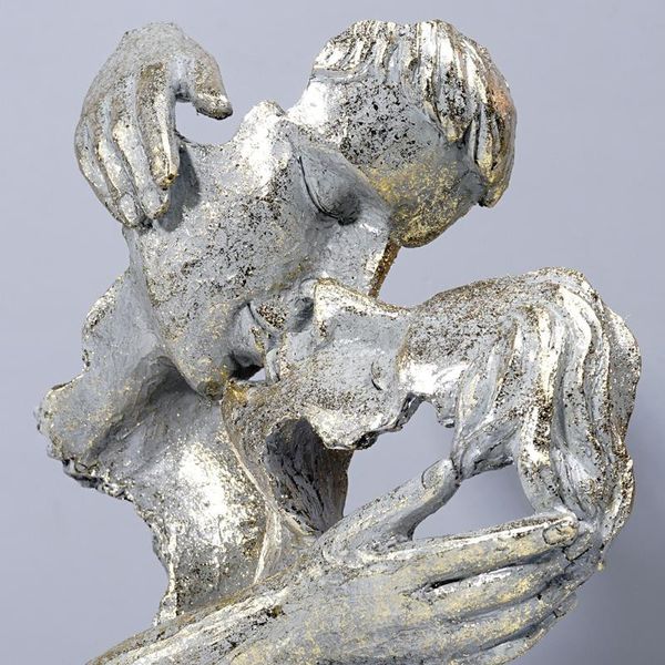 

decorative objects & figurines vintage kissing couples statue valentine's day christmas gifts home living room interior decoration scul