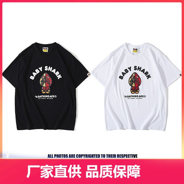 

summer cartoon couple fashion short sleeve t-shirt 2021, White;black