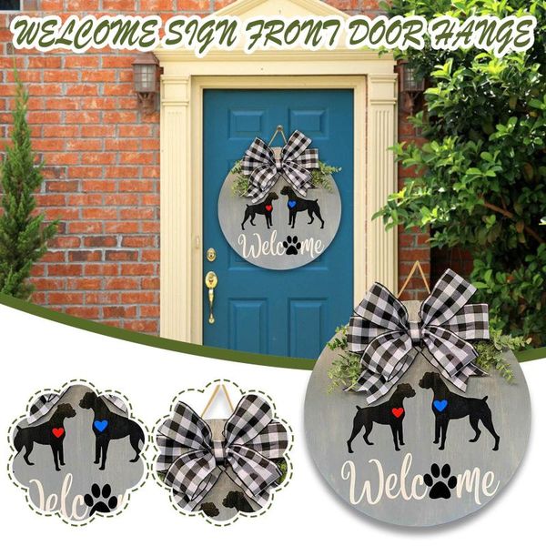 

decorative flowers & wreaths welcome door hanger wreath artificial green eucalyptus leaves holiday festival hanging garland party decoration