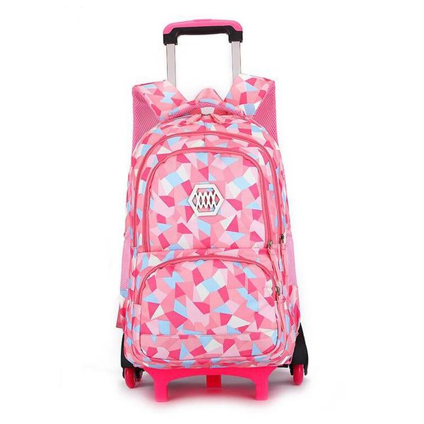 

six wheels removable children school bags for girls trolley backpack kids wheeled bag bookbag travel luggage rucksack
