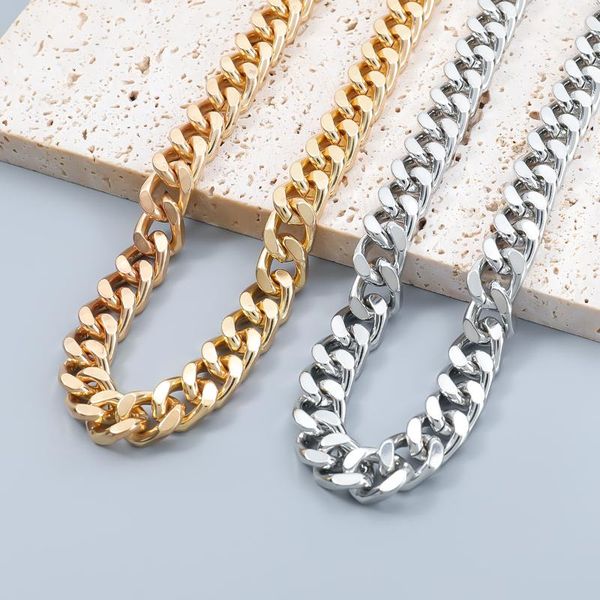 

chains gold necklace for men and women fashion contracted hip hop chain alloy design sense personality party clavicle, Silver