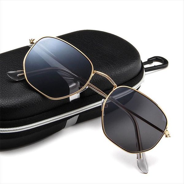 

Vintage Brand Designer Hexagonal Sunglasses Women Men Designe Retro Driving Mirror Sun Glasses Female Male, White;black